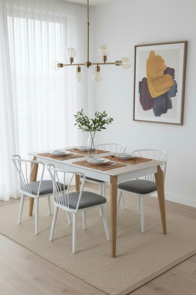 dekor fim DFY102 MDF Yemek Masası Modern Mutfak Masası 4-6 Kişilik Dekoratif ...