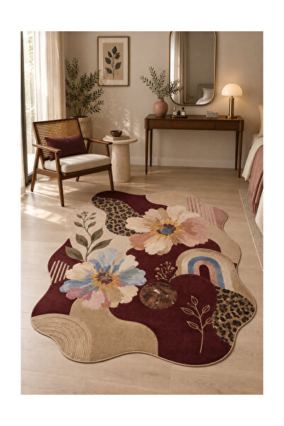 Rugs Modern Halı Rugs Modern Dora Terra Özel Tasarım Kahverengi, Bordo ve Kır...