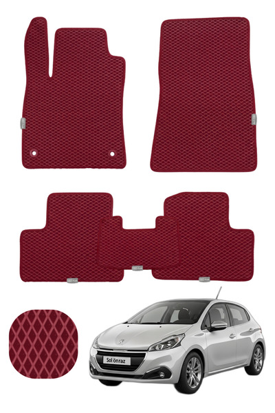 UNAL MAT Peugeot 208 2012-2019 Hücreli Havuzlu Premium EVA Oto Paspas Tam Set...