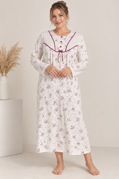 Alize Moda Long Sleeve 100% Cotton Women'S-Mom's Nightgown
