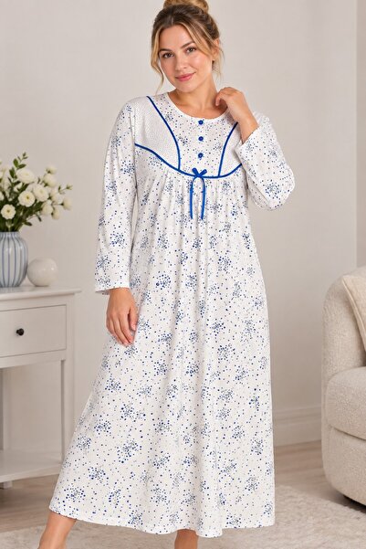 Alize Moda Μακρυμάνικο 100% βαμβακερό γυναικείο νυχτικό
