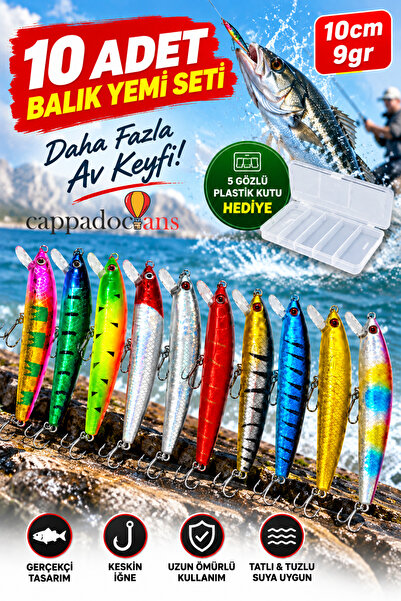 cappadocians Minnow Suni Balık Yemi 10 cm 9 gr Spin At-Çek Yapay Yem, Yapay B...