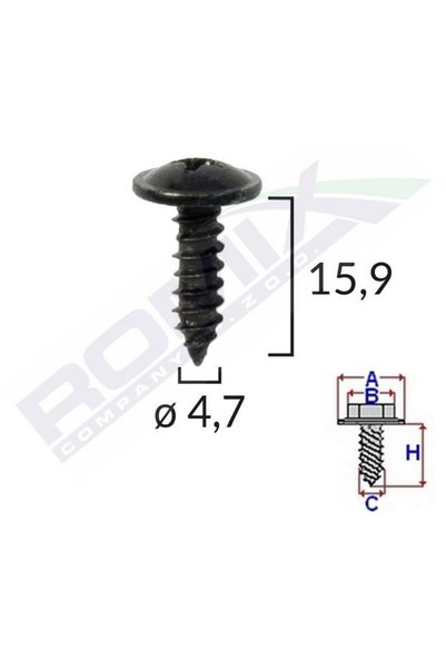 Generic SURUB FIXARE ALFA ROMEO. FIAT. BMW 4.7X15.9MM - NEGRU SET 10BUC