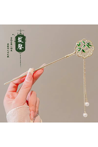 So Much Accesories Far Eastern Style Hair Stick with Leaf and Tassel Detail -...