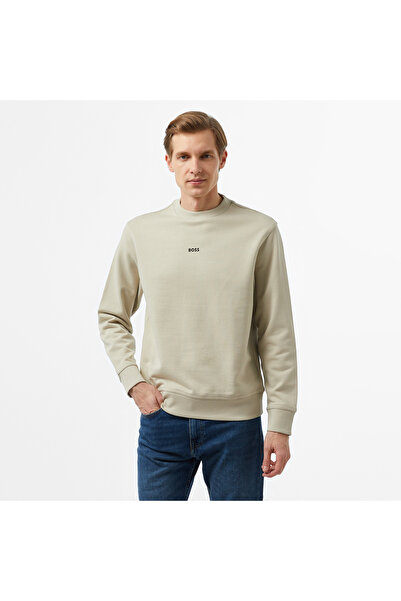 BOSS Erkek Bej Sweatshirt