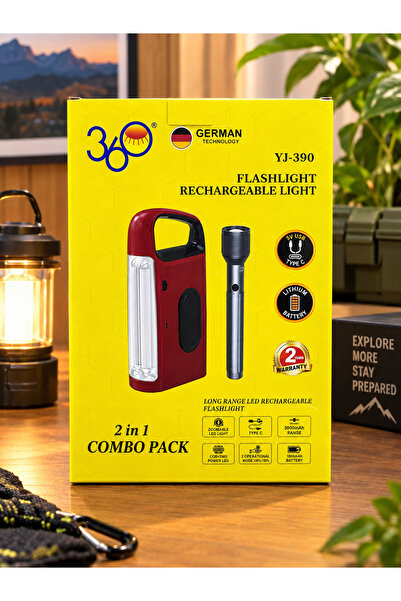 360 2 in 1 Combo Rechargeable flashlight