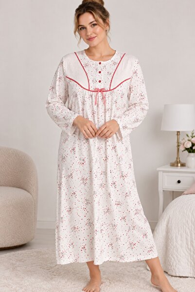 Alize Moda Μακρυμάνικο 100% βαμβακερό γυναικείο νυχτικό