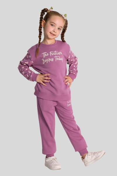 ww waka waka kids store Girls' Tracksuit Set with Embroidered Front and Print...