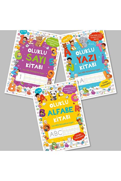 Aba Kitap Oluklu Sayı Kitabı - Oluklu Alfabe Kitabı - Oluklu Yazı Kitabı (Anetil) - Uçan Sihirli Kalem ve Kalem Tutucu Hediyeli