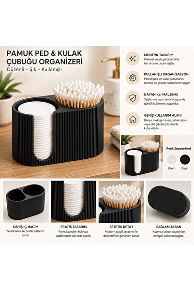 3D Baskı Pamuk Ped & Kulak Çubuğu Organizeri