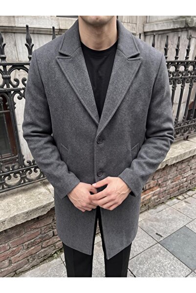 Gambocci Erkek Oversize Uzun Kaşe Kaban