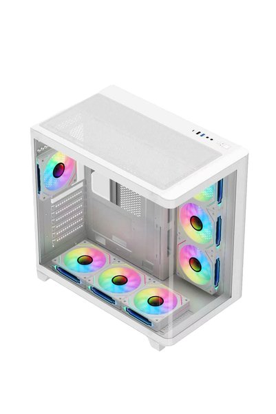 Archon Neon Curved 7x ARGB Fanlı Gaming Oyuncu Bilgisayar Kasası Beyaz