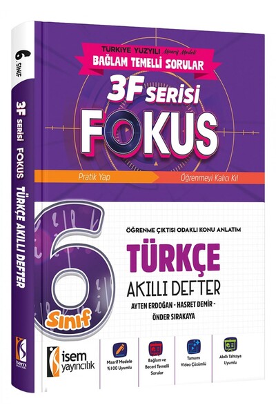İsem Yayıncılık İsem 6. Sınıf Fokus Türkçe Akıllı Defter