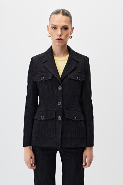 shnwomen Dikişli denim ceket