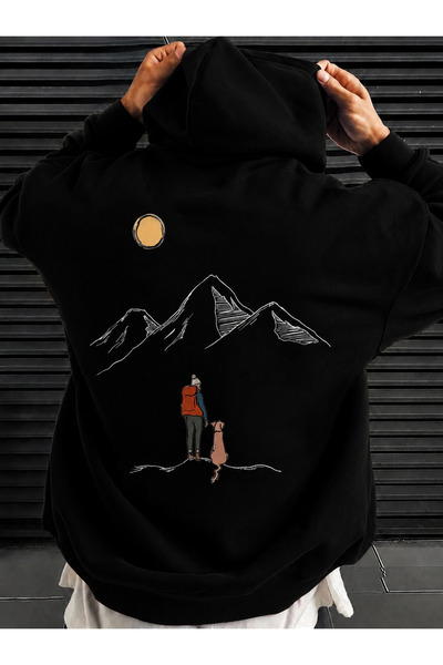 VODEXA Unisex Adult Hooded Sweatshirt Printed 3 Thread Raster Sweatshirt -