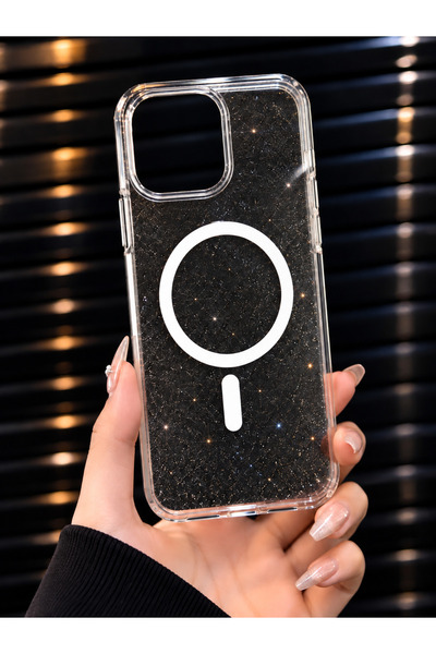 HYPERSOFT Iphone 11 (6.1 inç) Uyumlu Simli Parlak Işıltılı Sert Parlak ve Sar...
