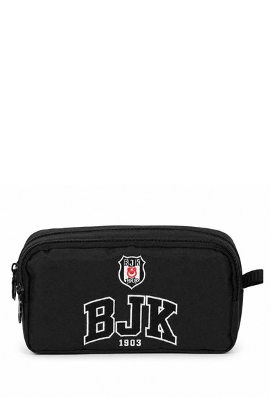 Beşiktaş Siyah Erkek Çocuk Kalem Çantası 26327-BEŞİKTAŞ NAKIŞ BASKI DETAYLI