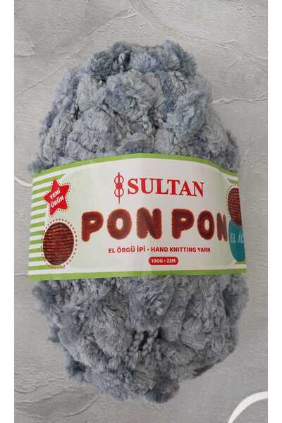 Sultan Pon Pon (Dut ip) Gri 909 Örgü İpi 5 adet
