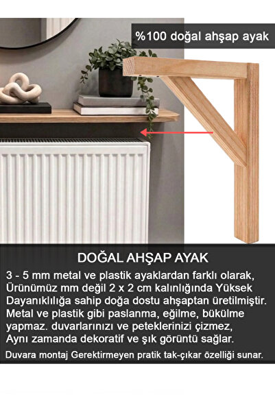 Zümra Ahşap Petek Üstü Raf Atlantik Çam 16x120 cm
