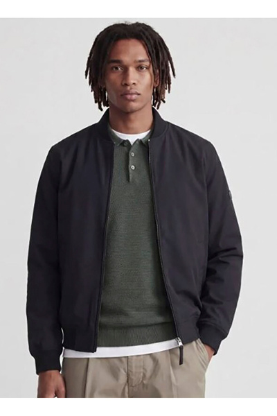 Jack & Jones Siyah Erkek Yuvarlak Yaka Mont 12301234 JPRBLAJOSH BOMBER JKT SN