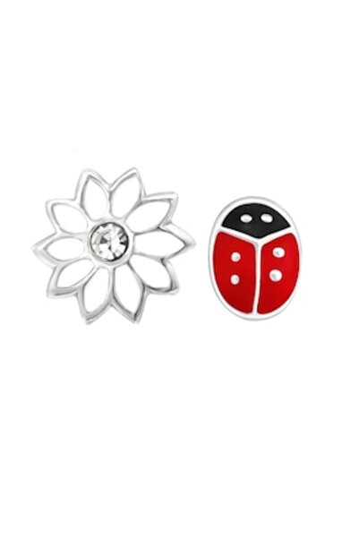 VENTİ Cercei din argint 925, cu design de buburuză și floare