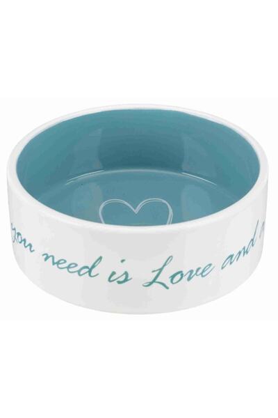 Trixie Pet's Home Κεραμικό Μπολ 0,8 λίτρα/διάμετρος 16 εκ. λευκό/τιρκουάζ 25051