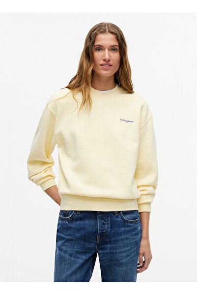 Tommy Jeans Sarı Kadın Sweatshirt DW0DW23583ZF9