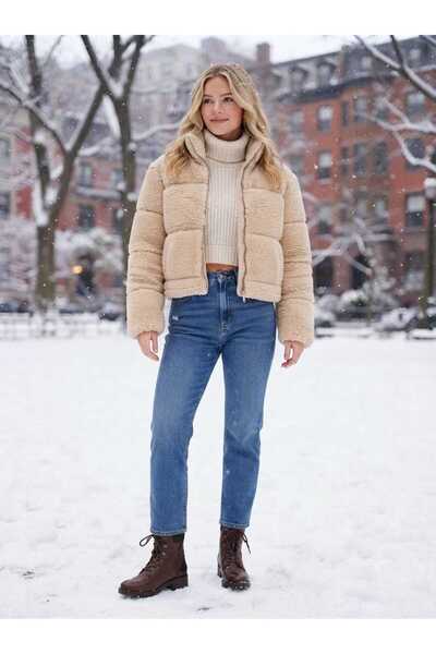 ASG Women's Zippered Winter Windproof Lined Plush Coat
