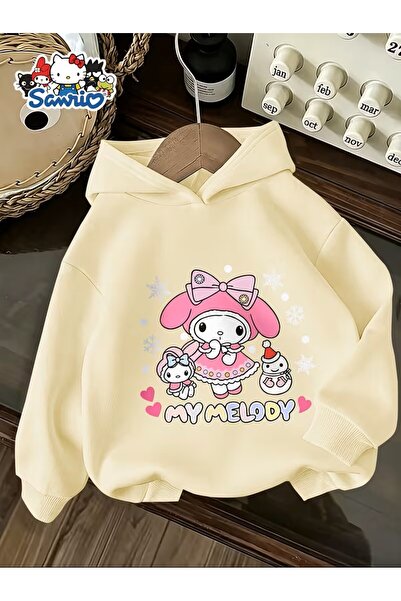 yombaa Sweatshirt, Cute Cartoon My Melody Print + Hooded Design, Trendy and S...