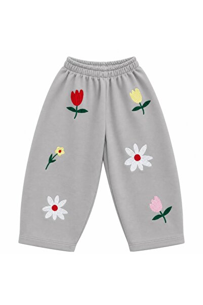 OZZY KİDS Girl's Floral Embroidered Tracksuit