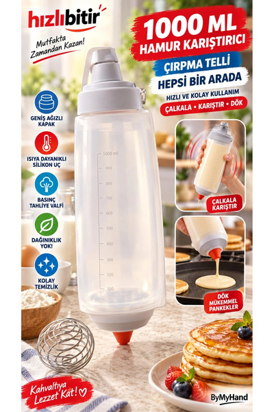 ByMyHand Plastik Çırpma Telli Hamur Şekillendirici Dağıtıcı Porsiyonlayıcı