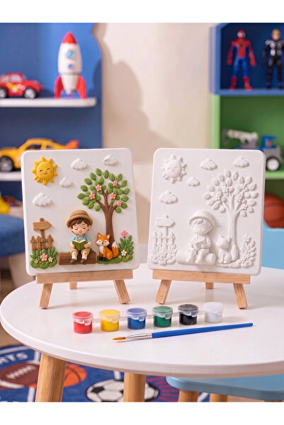 Tabdiko 15x15 Ormanda Çocuk ve Hayvanlar Taş Boyama Seti – Çocuk ve Yetişkin ...