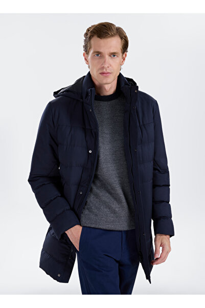 Fabrika Lacivert Erkek Slim Fit Kapitone Kaban F6WM-KBN 2105