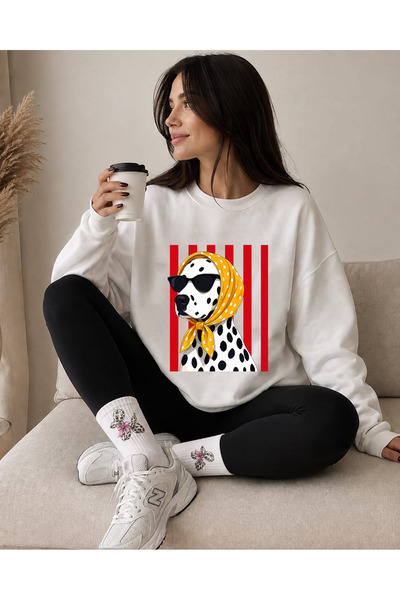 SUNFREE Unisex Men'S/Women's Mix Trend Printed Oversize Crew Neck Cotton Whit...