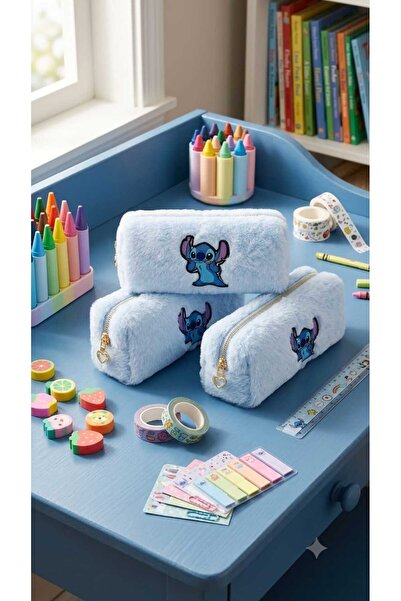 SEYFİKİRTASİYE Plush Pencil Case Pen Holder Pen Bag 6X10X19 cm Medium Size Ic...