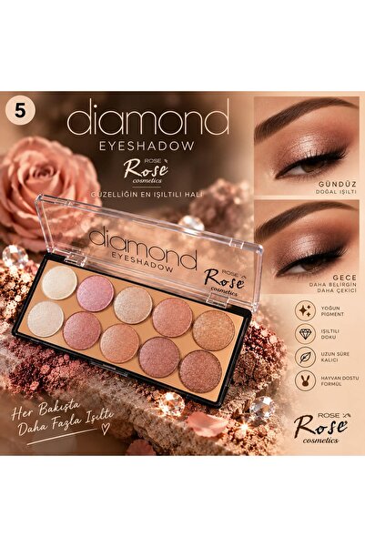 Generic Brand باليت ظلال العيون روز كوزمتيكس دايموند - 10 ألوان من ظلال العيو...