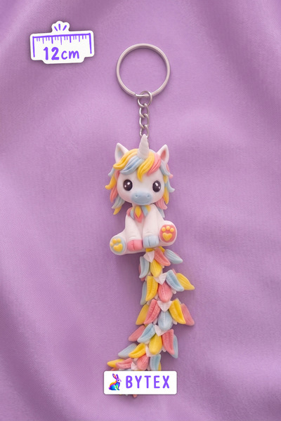 BytexStore Sevimli Unicorn Eklemli Anahtarlık & Çanta Süsü – Hareketli Kuyruk...