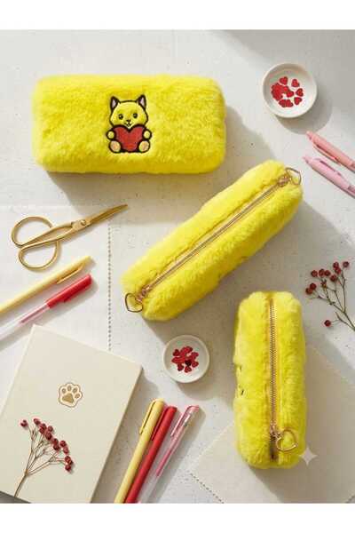 SEYFİKİRTASİYE Plush pencil case pen holder pencil bag 6x10x19 cm medium size...
