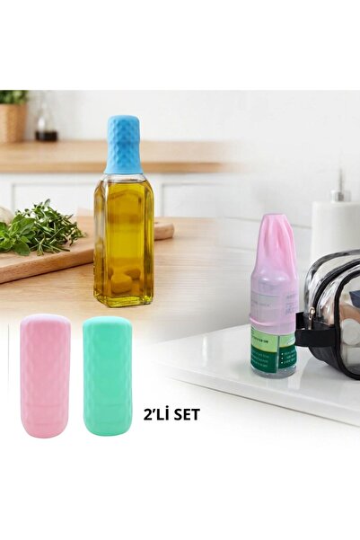 plentiful ® 2-pack silicone bottle caps - travel-sized leak-proof elastic sha...