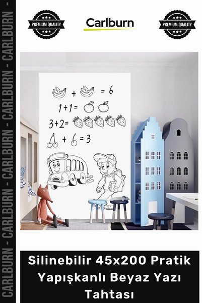 Carlburn #Tahta Sticker Rulo Silinebilir Mutfak Ofis Okul Duvarı 45x200 Prati...