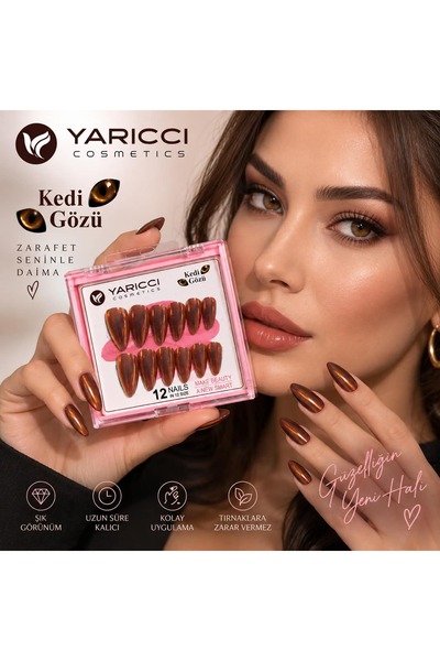 Genel Markalar YARICCI Cosmetics Kedi Gözü Takma Tırnak – 12’li 12 Farklı Boy...