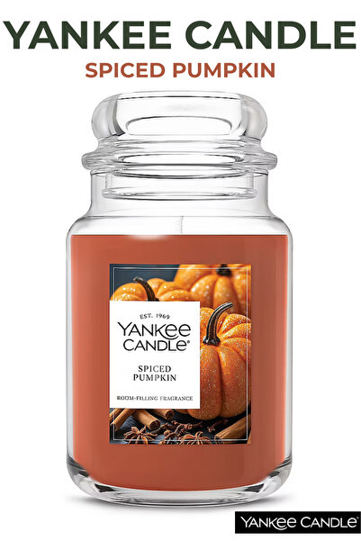 Spiced Pumpkin Kokulu Mum - 623 g (22 oz) - Tek Fitilli Balkabağı Aromalı Büyük Kavanoz Mum