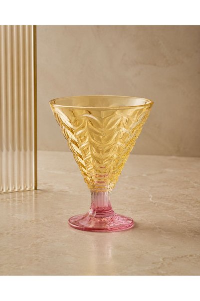 R-EYLA R'Eyla Rigo Set of 6 Colored Glass Cups, Ice Cream Bowl with Foot, Dessert Bowl and Snack Bowl 225 ml