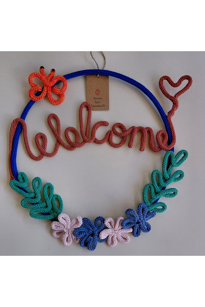 Dekoratif Kapı Süsü Trikotin Welcome Hoşgeldin