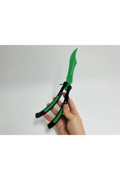 Novexa Print CS2 Kelebek/Butterfly Bıçak Plastik Yeşil Oyuncak 3D (Keskin Değil)