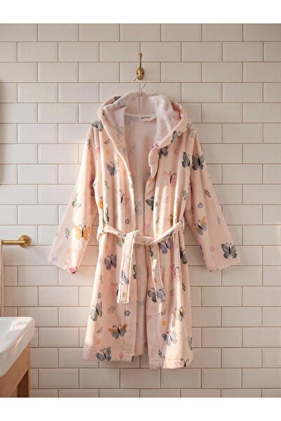 LC Waikiki Mixed Butterfly Printed Girls' Bathrobe (W6)