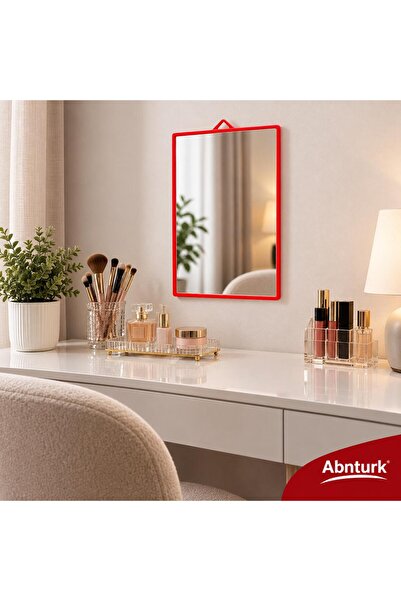 abnturk 35x23cm Lüx Duvar Aynası-Plastik Çerçeveli Kaliteli Lavabo Banyo Aynası