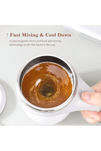 Generic Brand Automatic Magnetic Self Stirring Coffee Cup (380ml) - Stainless...