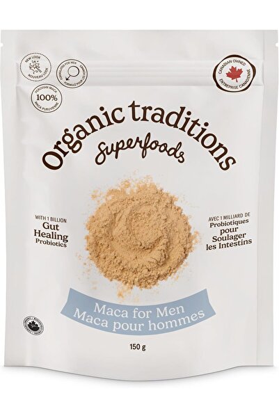 Organic Traditions Maca Men's With Probiotics Powder Mix | Unique Blend Of Bl...