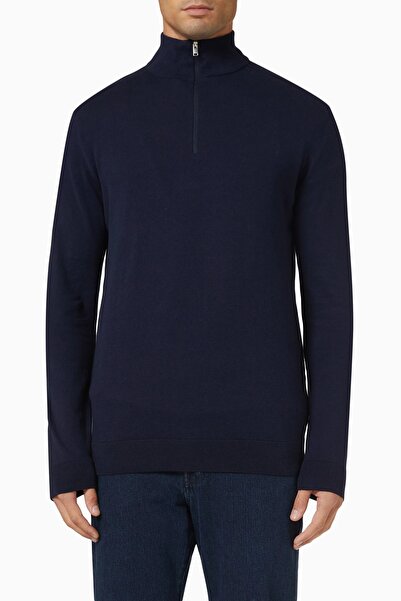 Selected Homme Cotton Half Zip Cardigan, 100% Pima Cotton